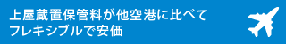 上屋蔵置保管料が他空港に比べてフレキシブルで安価